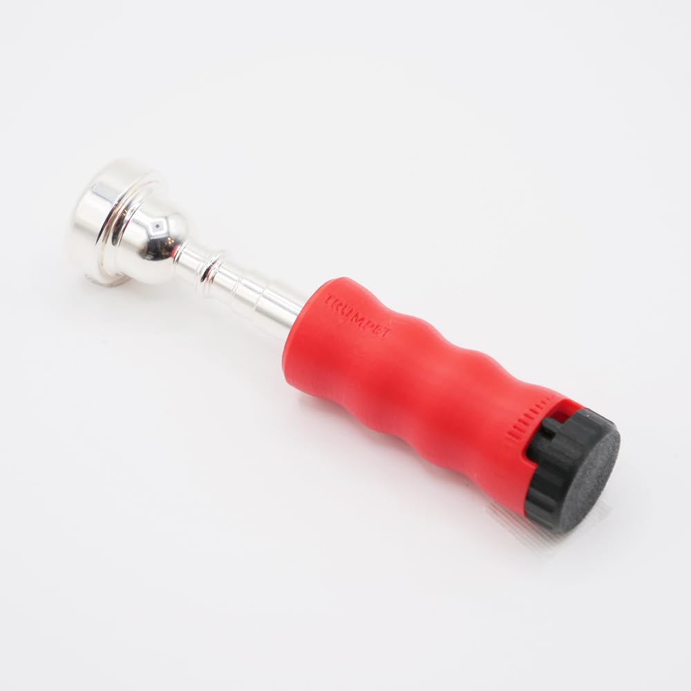 Trumpet Mouthpiece Buzzing Practice Tool – Anywhere Practice & Warm-up – One-Touch Adjustable Resistance – BRASS BUZZ TRAINER (Red)