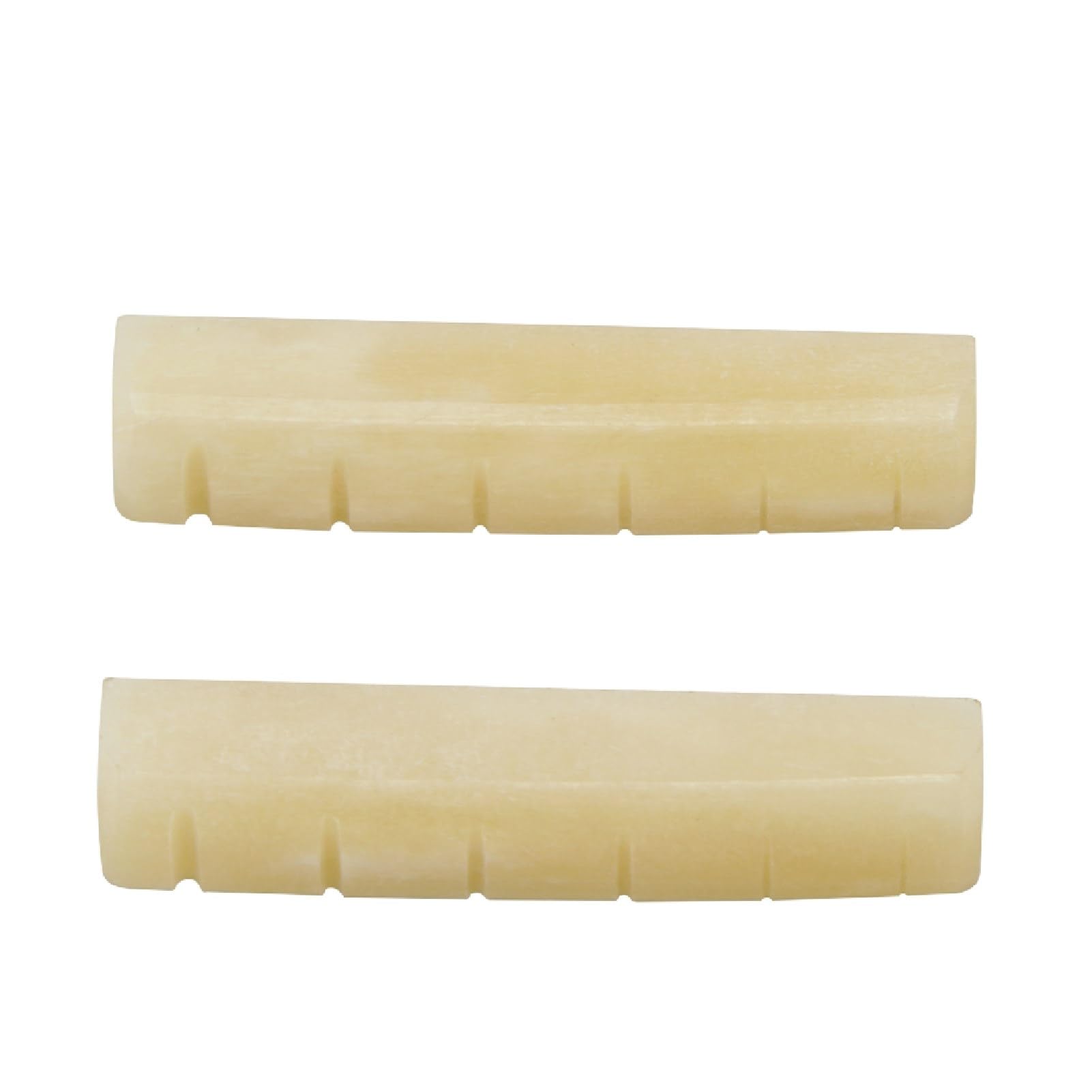 Miwayer 2 Pack 6 String Acoustic Guitar Unbleached Bone Nut, Guitar Bridge Nuts, Cut from Whole Bones, 43x6x9mm