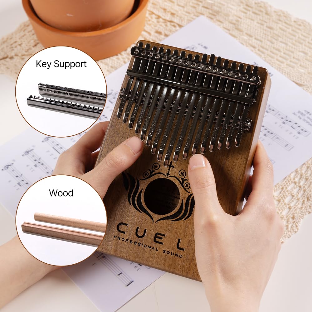 CUEL Kalimba Thumb Piano Finger Instrument 17 Keys Made in Korea Patented No Tuning Premium K-kalimba Musical Gift for Beginners Adults Kids