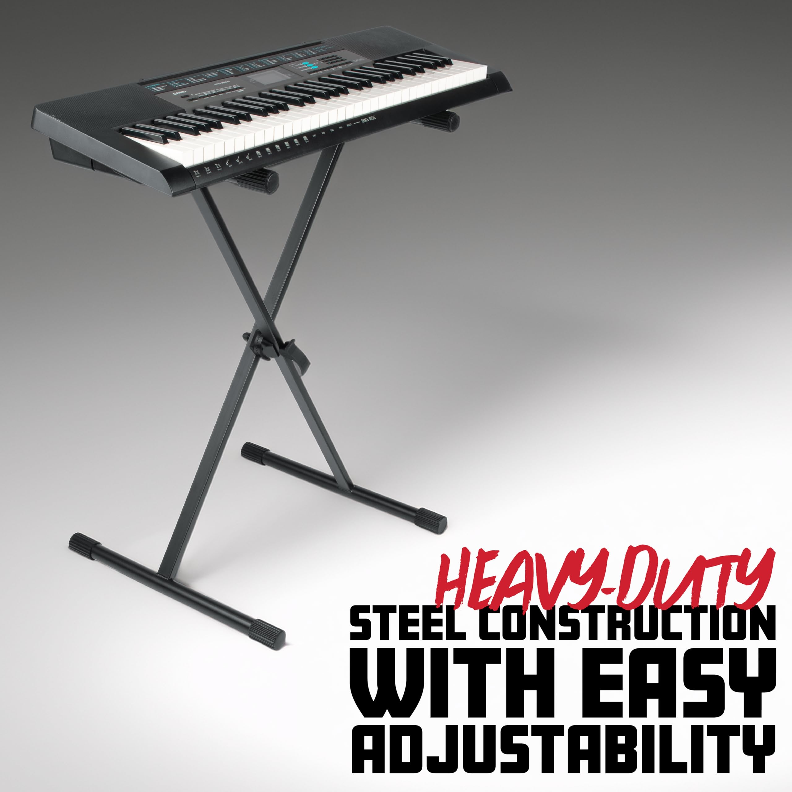 Gator Frameworks Single Brace X-Style Keyboard Stand with Adjustable Height and Leveling Feet (GFW-KEY-1000X)