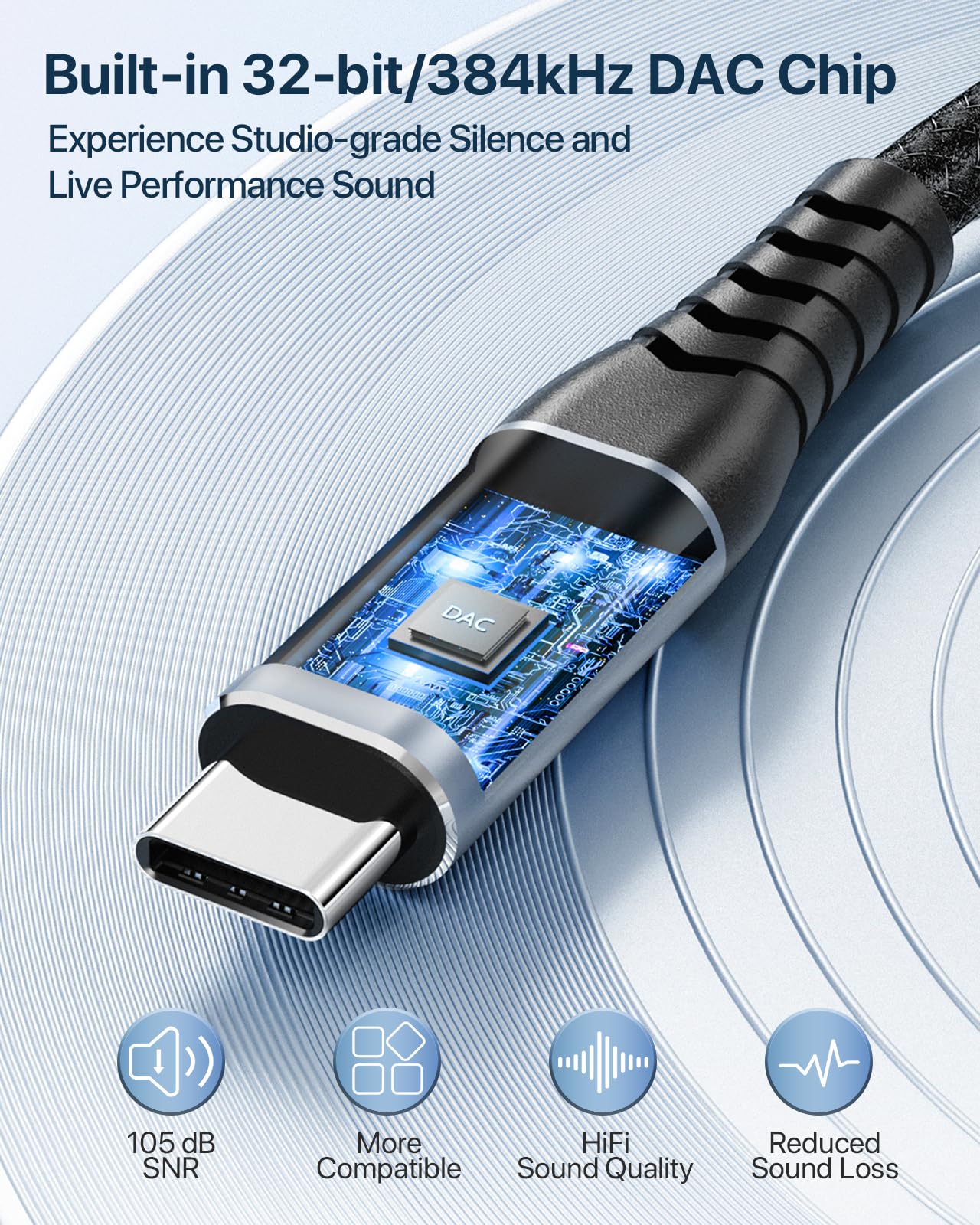 CIXUN XLR Female to USB C Microphone Audio Cable 32-bit/384KHz(2M/6.5Ft)
