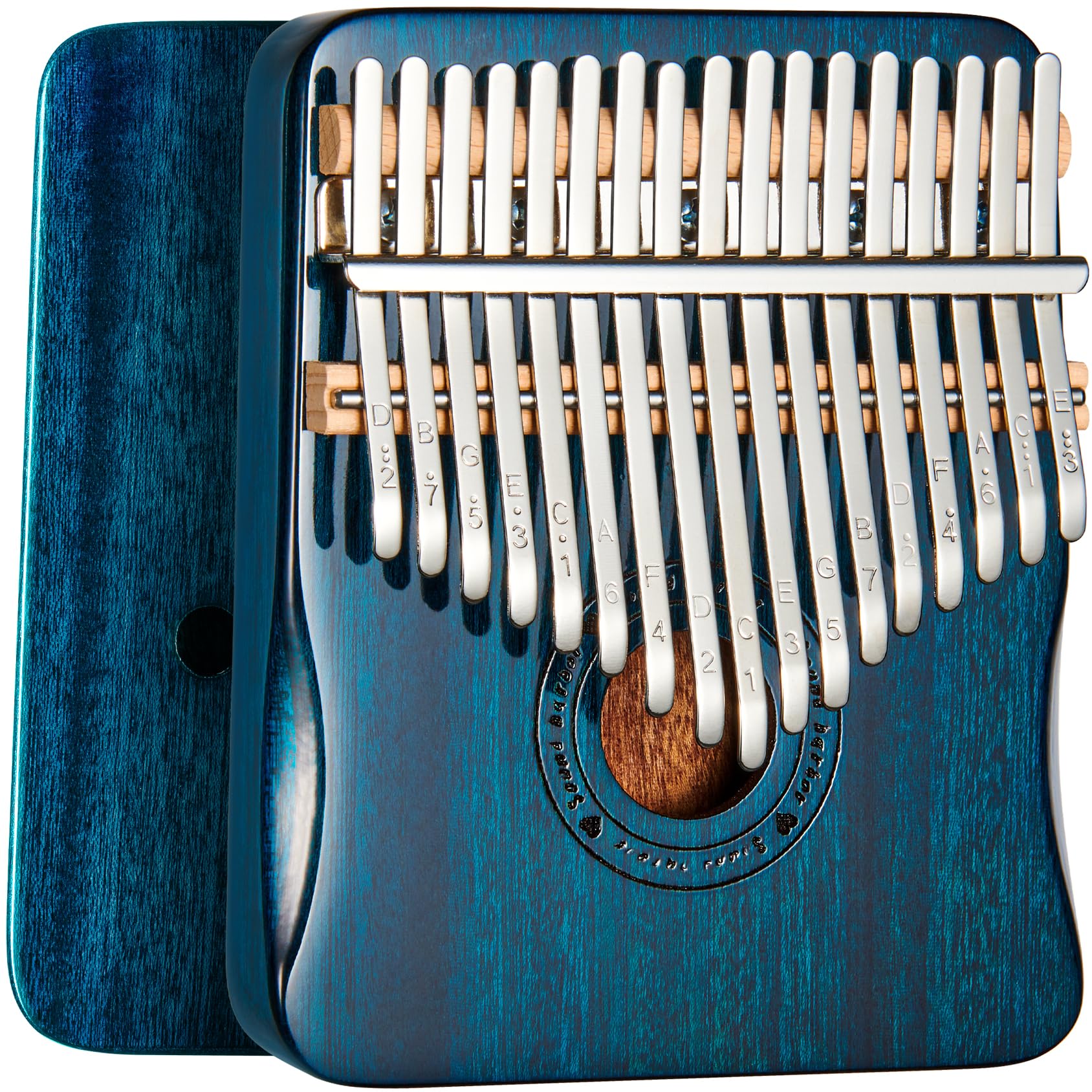 2Pack Kalimba Thumb Piano 17 Keys (1Pcs Wine+1Pcs Blue)