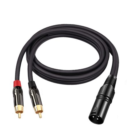 RedYutou XLR to RCA Adapter Cable 3-pin XLR Male to Dual RCA Male Audio Cable Connector (3FT) Black