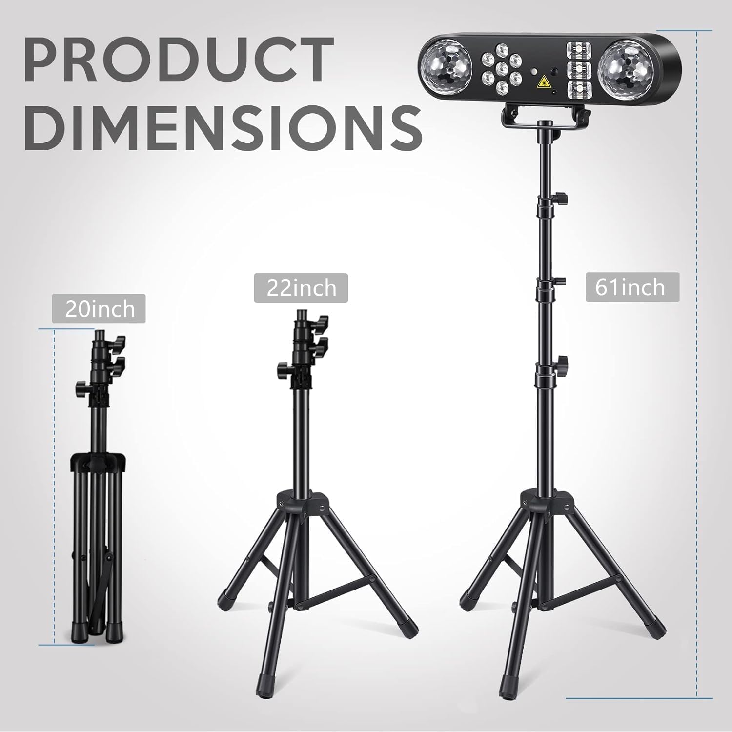 ENDYSHOW DJ Lights with Carry Bag,5IN1 DJ Party Lights with Stand Party Light Disco Light by Remote Control Sound Activated Uplights for Gig Band Wedding Event Show