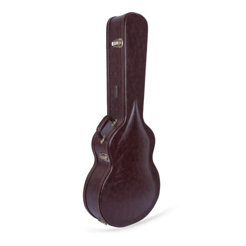 Crossrock Hardshell Arch Top wood case fits OM, Martin 000 Guitars-Brown(CRW600OMBR)