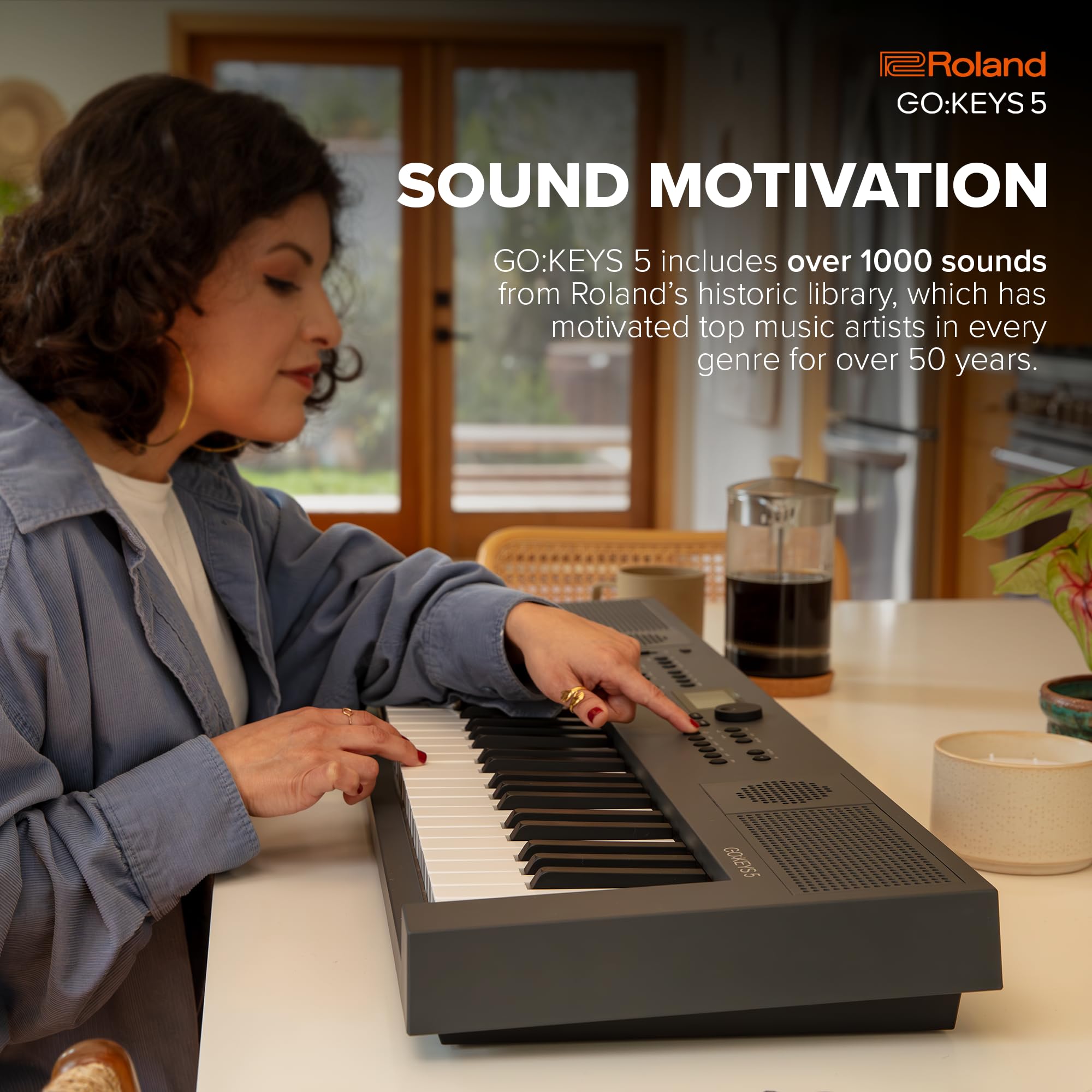 Roland GOKEYS5-WH GO:KEYS 5 Music Creation Keyboard, 61-Note, White