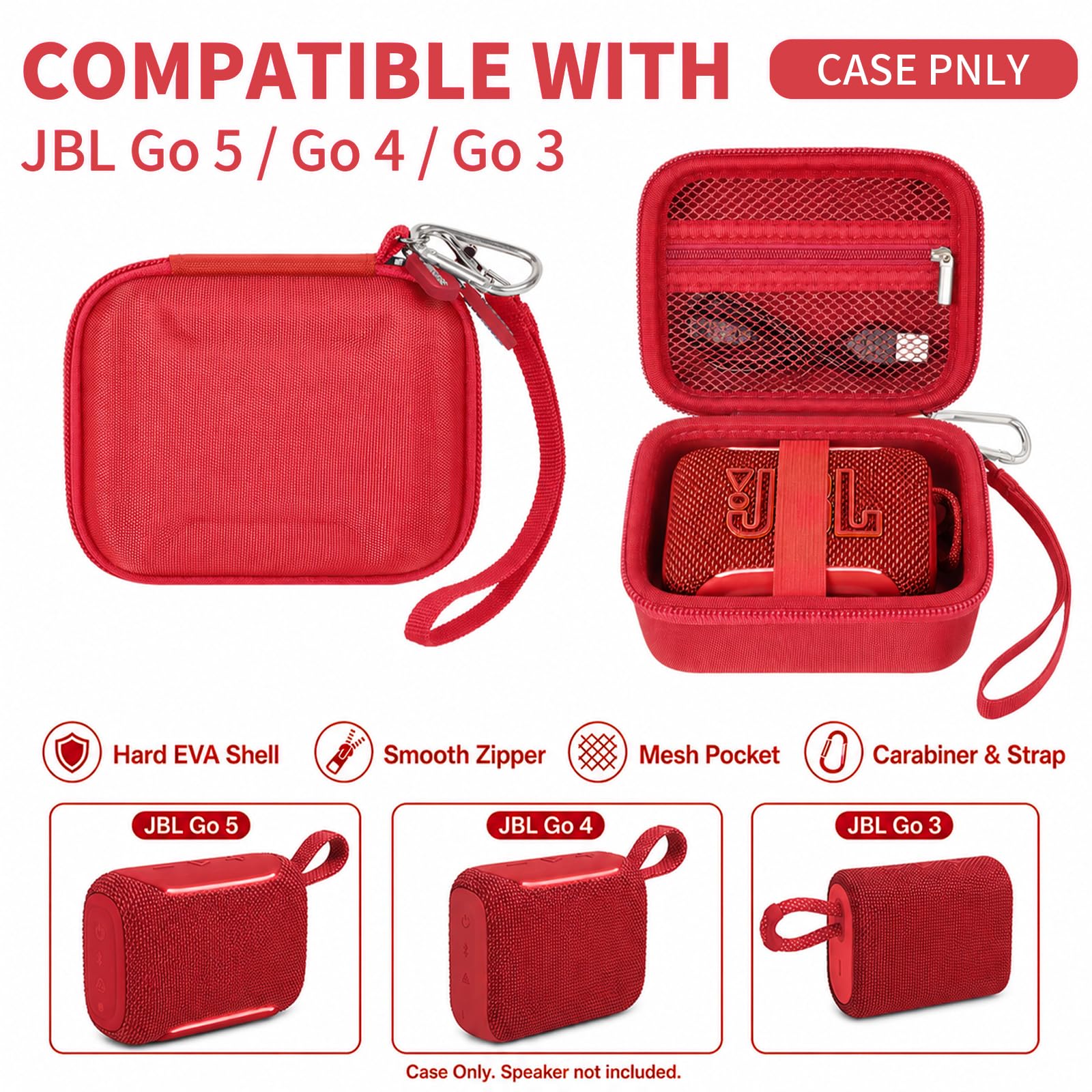 Hard EVA Carrying Case Compatible with JBL Go 5/4/3 Ultra-Portable Speaker