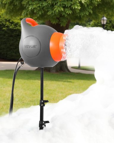 VEVOR Foam Machine, 115 W Party Foam Cannon, Portable Foam Maker with a Tripod Stand, Powerful Foam Party Machine, for Backyard, Pool, Outdoor Events, Birthdays, Celebrations and Party, Grey & Orange
