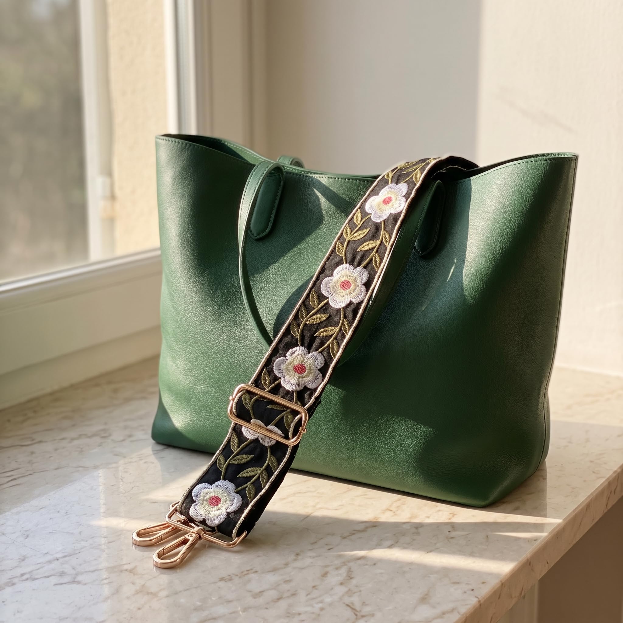MIRIFRIGE Wide Embroidery Purse strap Replacement Crossbody Bag Strap