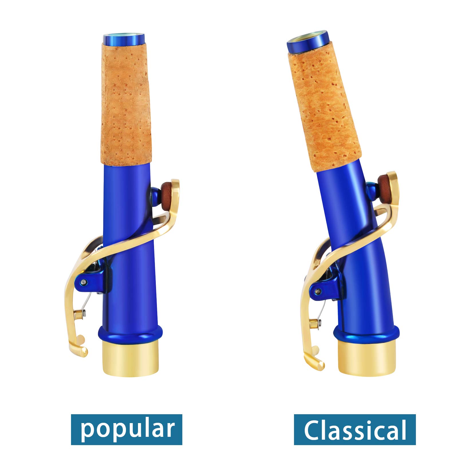 EASTROCK Bb Straight Soprano Saxophone Blue for Beginners Students