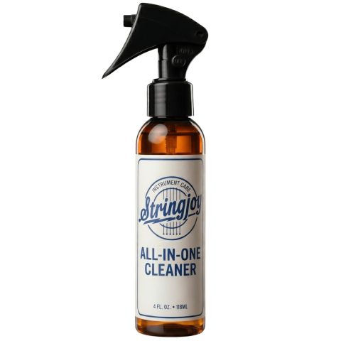 Stringjoy All-in-One Guitar Cleaner – Cleans and Protects Electric & Acoustic Guitars, Bass, & Any Other Gloss Finish – Erases Dirt and Leaves a Protective Layer with Streak-Free Shine, 4 fl oz