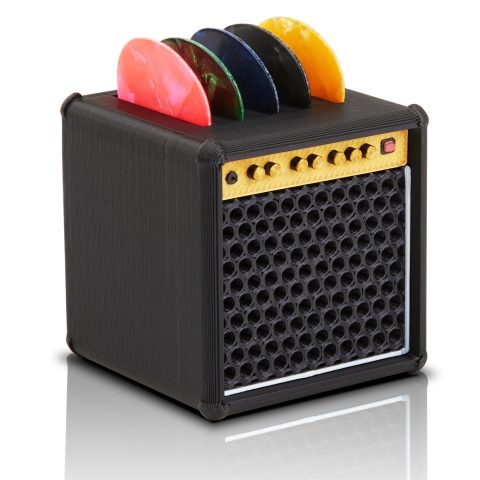 PartyHop Mini Guitar Pick Holder 3D Printed Guitar Amp Picks Display Case for Guitar, Bass, Ukulele, Stylish Guitar Theme Gifts for Music Enthusiasts& Musicians& Guitar Players& Guitarists