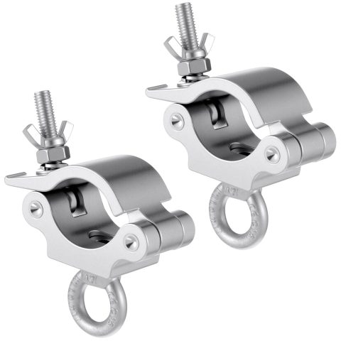 Pelopy 2 Pcs 2″ Truss Clamp with Eye Bolt for 48-51mm Truss Tube, Silver