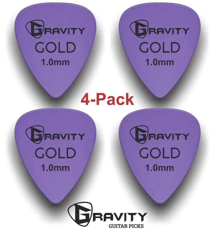 Gravity Gold Series Guitar Picks – Ideal For Beginners & Professionals – Pack of 4