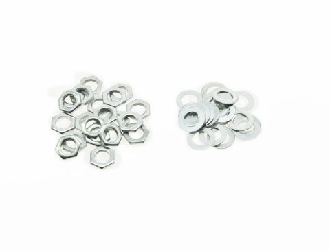 KAISH 20pcs Zinc Metric M8 Guitar Pots Nuts and Washers for 24mm Large Metric Pots