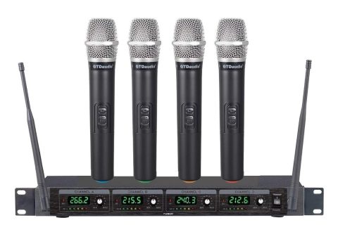 GTDaudio 4 Handheld Wireless Microphone Cordless mics System