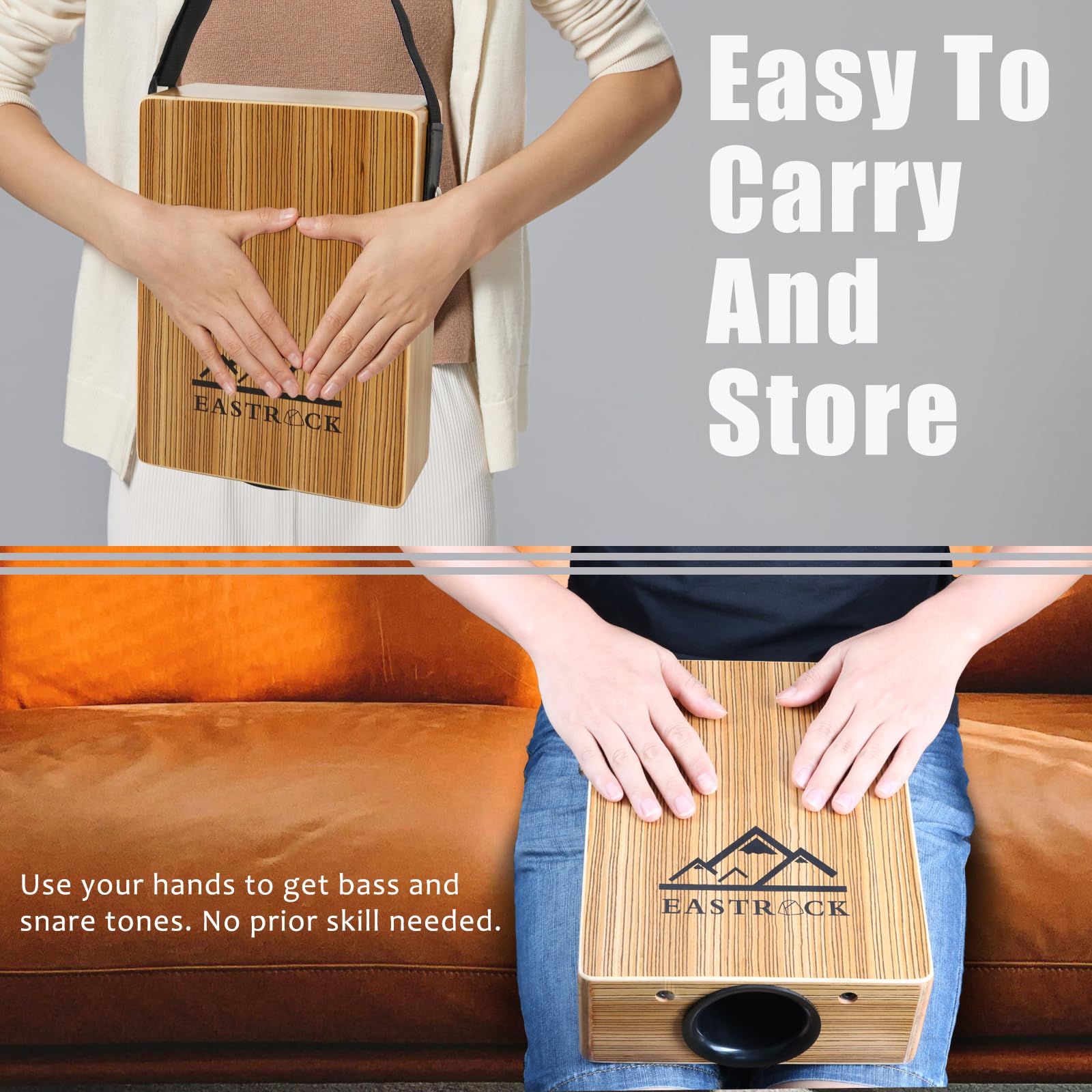 EASTROCK Portable Cajones Beat Box Hand Drum Cajon