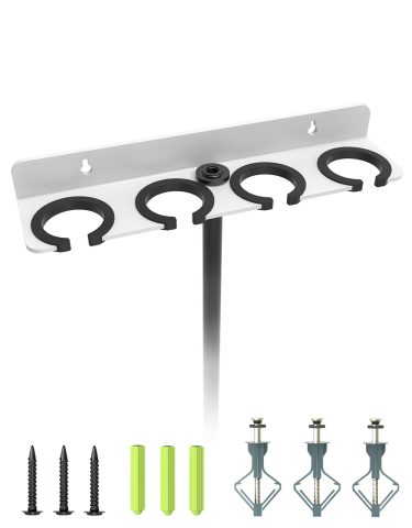White Multi Mic Holder for Handheld Mic, Wall/Stand Mount Organizer Storage