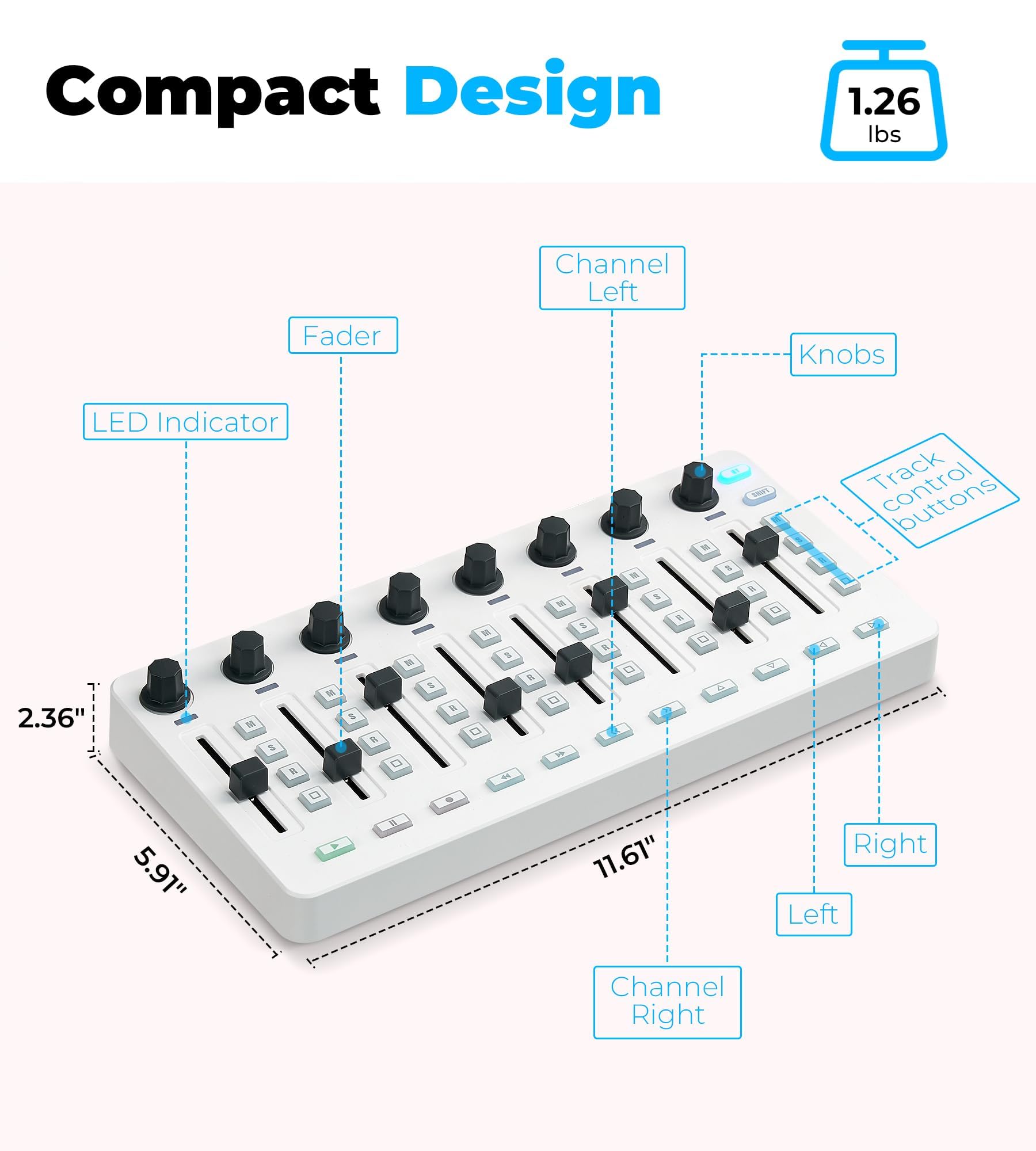 Vangoa Wireless MIDI Controller Mixer, USB MIDI Keyboard for PC & Mac