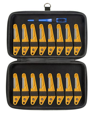 MusicNomad 16 pc. Guitar Diamond Nut File Shop Set with Case (MN676)