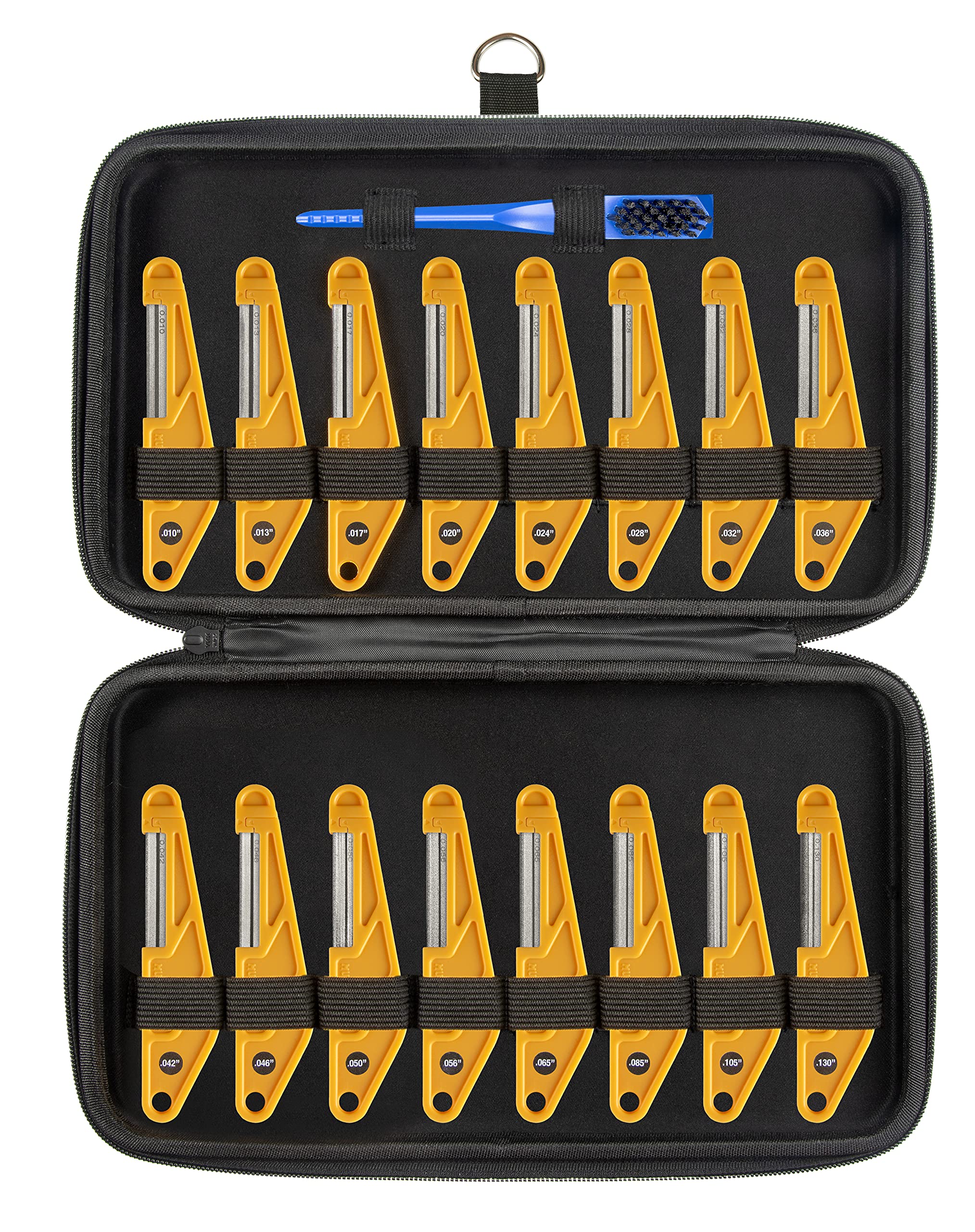 MusicNomad 16 pc. Guitar Diamond Nut File Shop Set with Case (MN676)