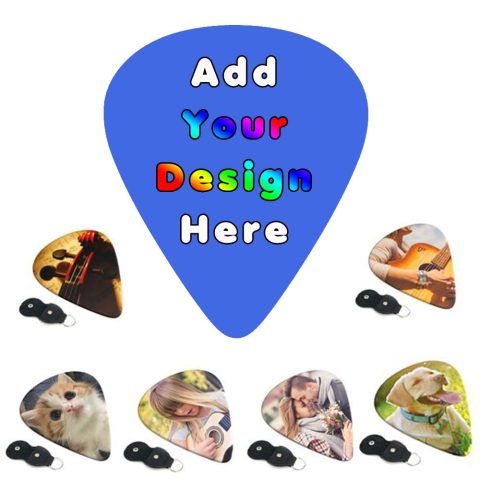 PLKIUYT Custom Guitar Picks 6 Packs Personalized Guitar Pick Double Sided Printing Design Your Own Images Logo Text for Friends Families Birthday Gifts, RoyalBlue, 0.46mm