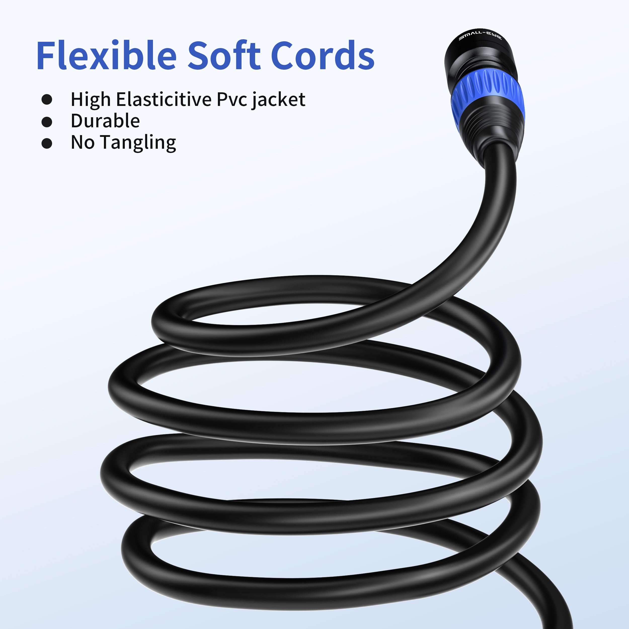 SMALL-EYE DMX Cables 3 pin 2 Pack (Multi Color Coded, 20 feet)