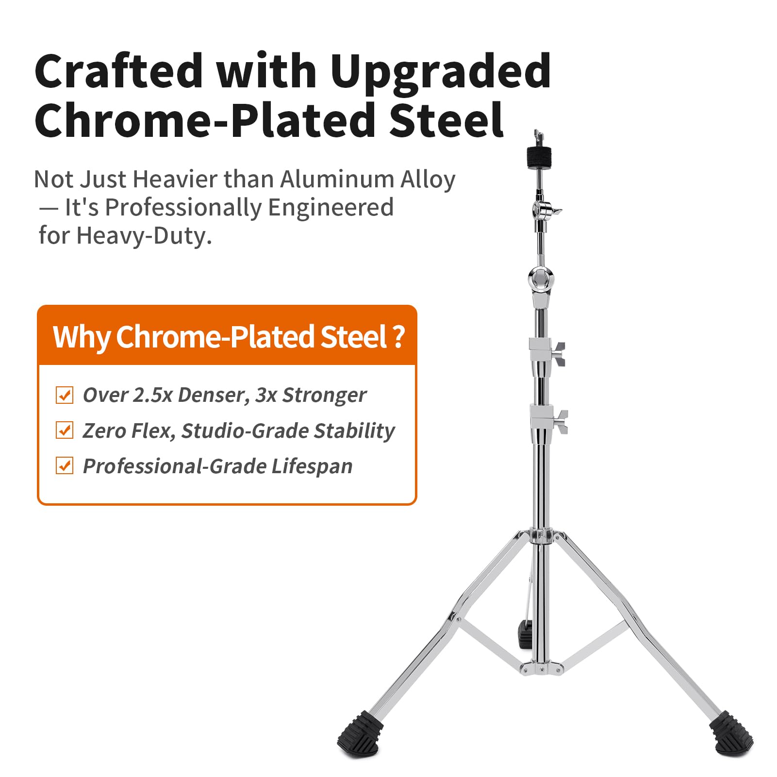 Seteol Heavy Duty Boom/Straight 2-in-1 Convertible Cymbal Stand