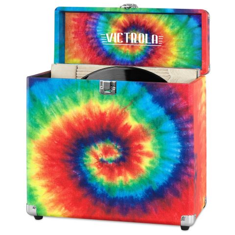 Innovative Technology Victrola Vintage Vinyl Record Storage Carrying Case for 30+ Records, Tie Dye – VSC-20-TDY, 1SFA