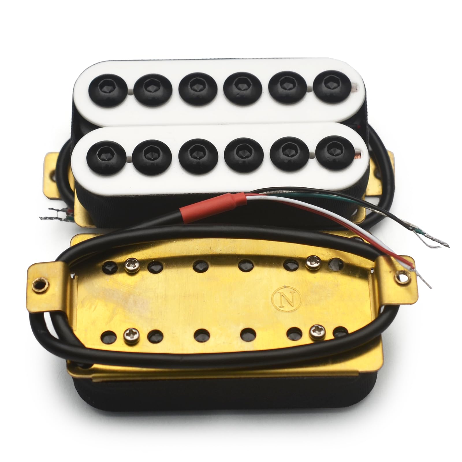 SAPHUE Adjustable Metal Double Coil Electric Guitar Pickups Humbucker Punk Neck/Bridge Pickup (White)
