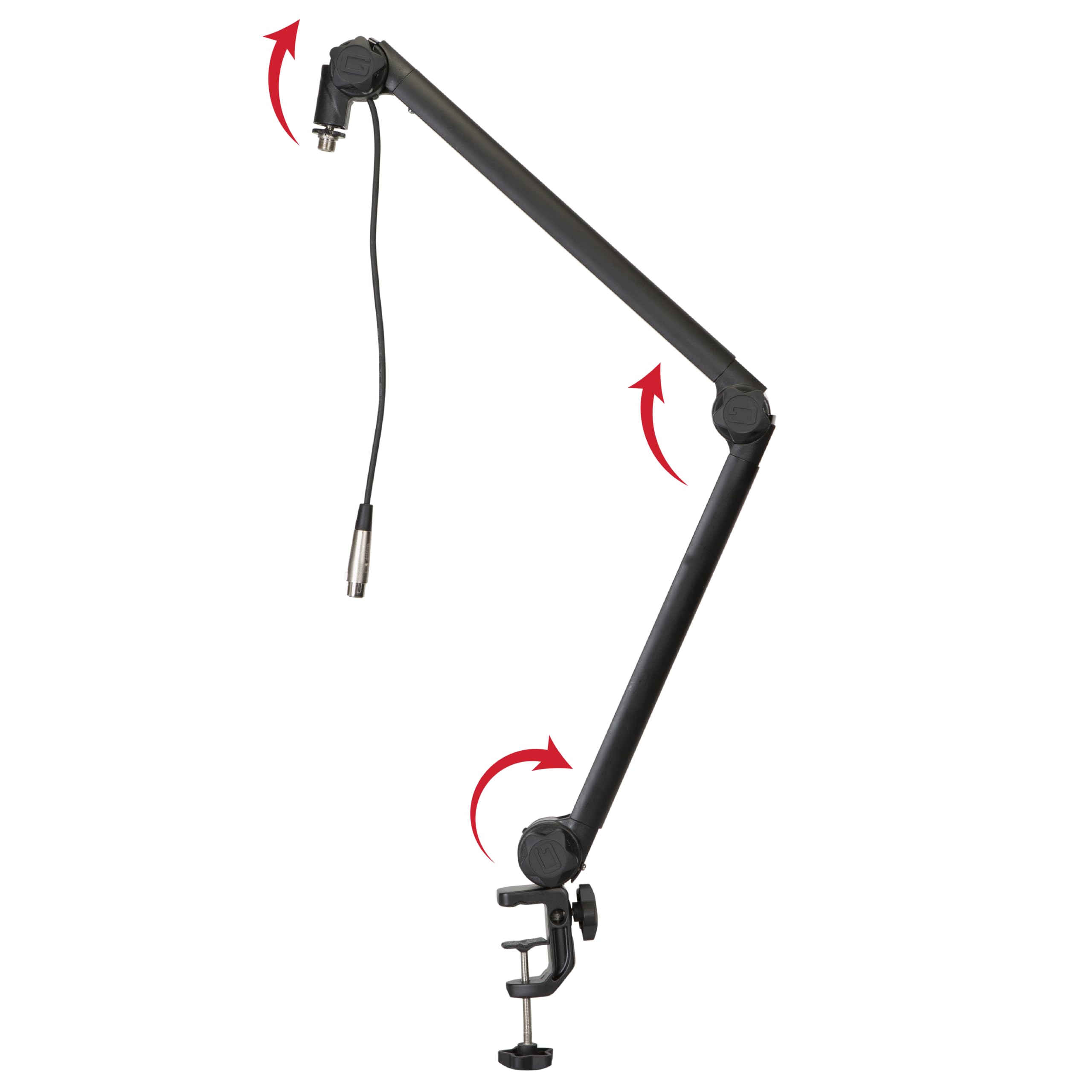 Gator GFWMICBCBM3000 Frameworks Deluxe Desk-Mounted Broadcast Microphone Boom Stand For Podcasts & Recording, Integrated XLR Cable, (GFWBCBM3000)