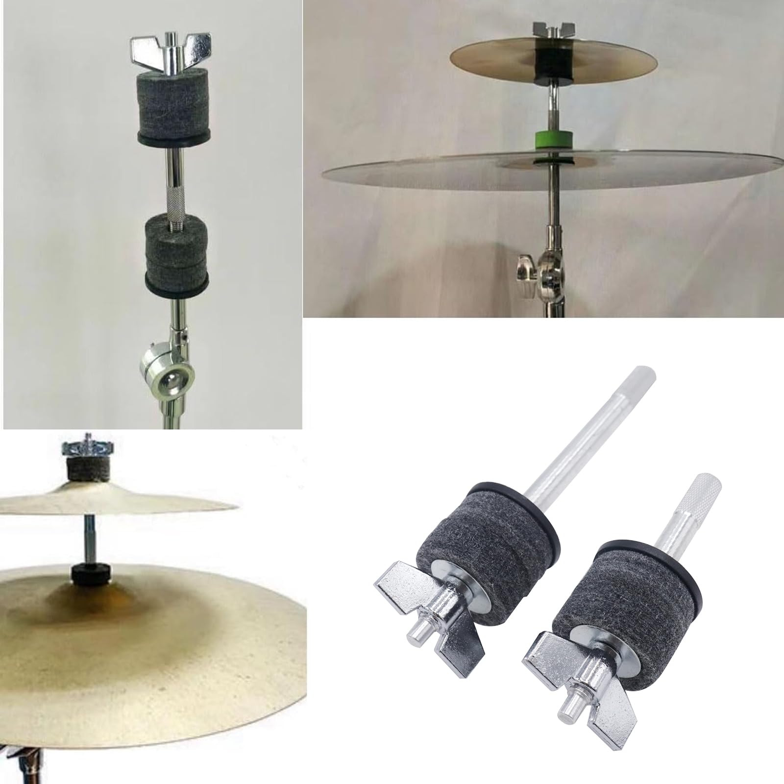 CashBeat Cymbal Stacker 2-Pack (7″ & 4.6″), 8mm Thread Mount Post