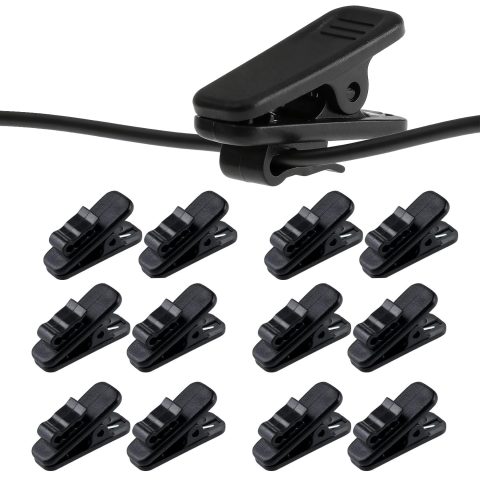 26 Pack Headphone Cable Clips, Anti-Slip Wire Holder for Earphone, Microphone, Earbud Cords – Clip to Shirt, Collar for Tangle-Free Music & Calls During Exercise, Work, Office