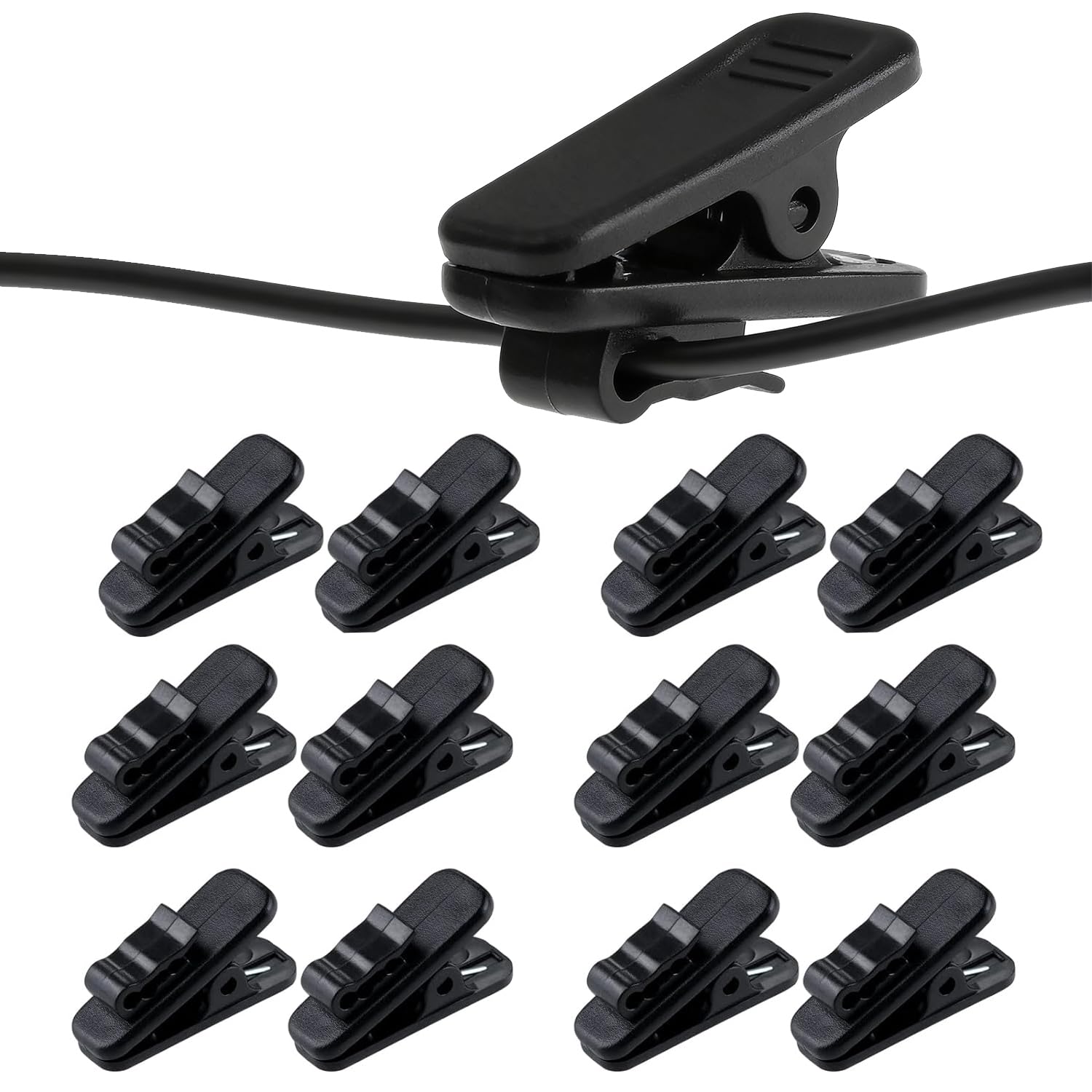 26 Pack Headphone Cable Clips, Anti-Slip Wire Holder for Earphone, Microphone, Earbud Cords – Clip to Shirt, Collar for Tangle-Free Music & Calls During Exercise, Work, Office