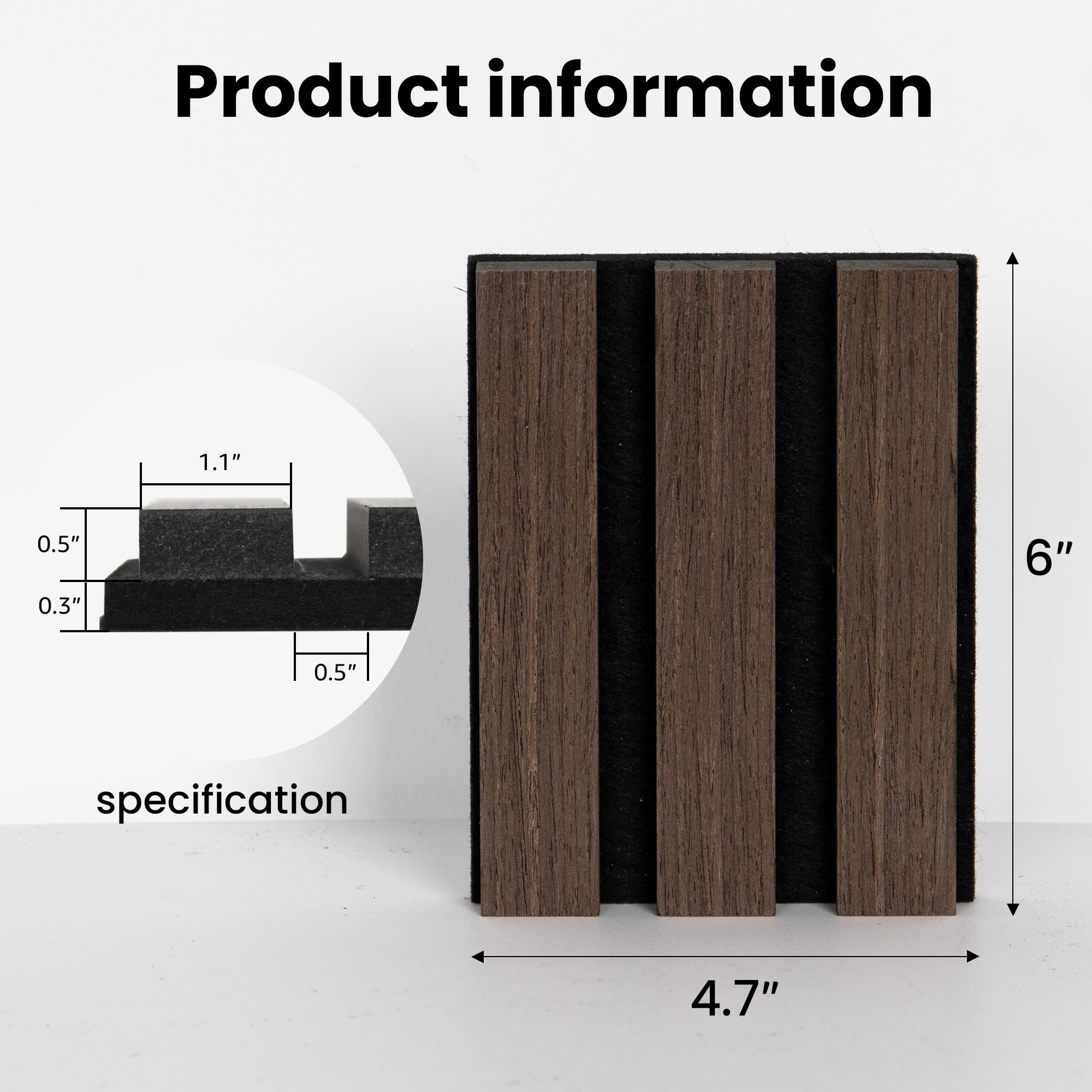 Sample Wood Salt Acoustic Wall Panels, Red Oak, Sample Pack