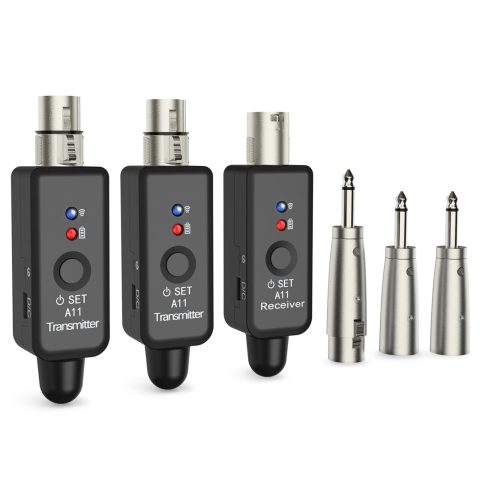 A11 2.4GHz Wireless XLR Transmitter and Receiver 4 Channels (2TX + 1RX)