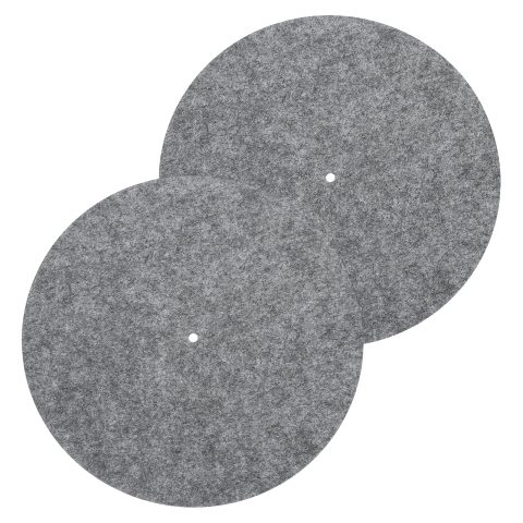 MECCANIXITY 2 Pcs Record Player Mat, 12 Inch Turntable Mat 3mm Felt Turntable Pad for Vinyl Record Player, Dark Gray
