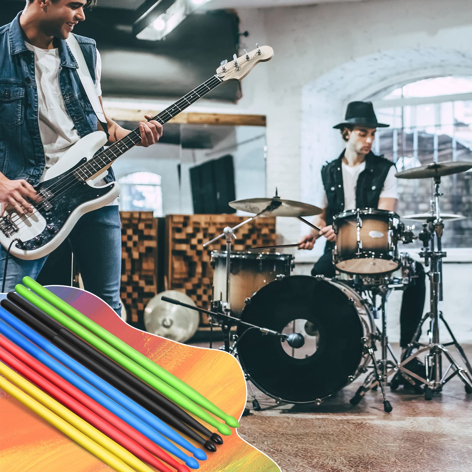 Youyole 20 Pairs 5a Drum Sticks Nylon Light Drumsticks