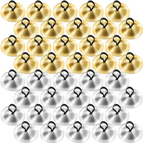 Fiada 40 Pcs Finger Cymbals Belly Dancing Musical Instrument Percussion Zills Instruments for Adults Dancer Party Show Festival Performance(Gold, Silver)