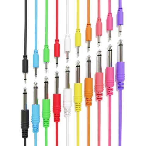 ExcelValley – Mono Patch Cables – TS 3.5mm 1/8″ to 6.35mm 1/4″ [13-Pack | 60 cm – 23.62″]