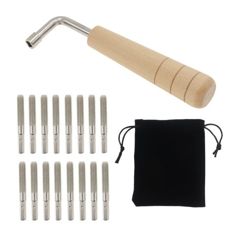 CashBeat 16 Pack Lyre Harp Tuning Pins with L-Wrench and Bag for Zither