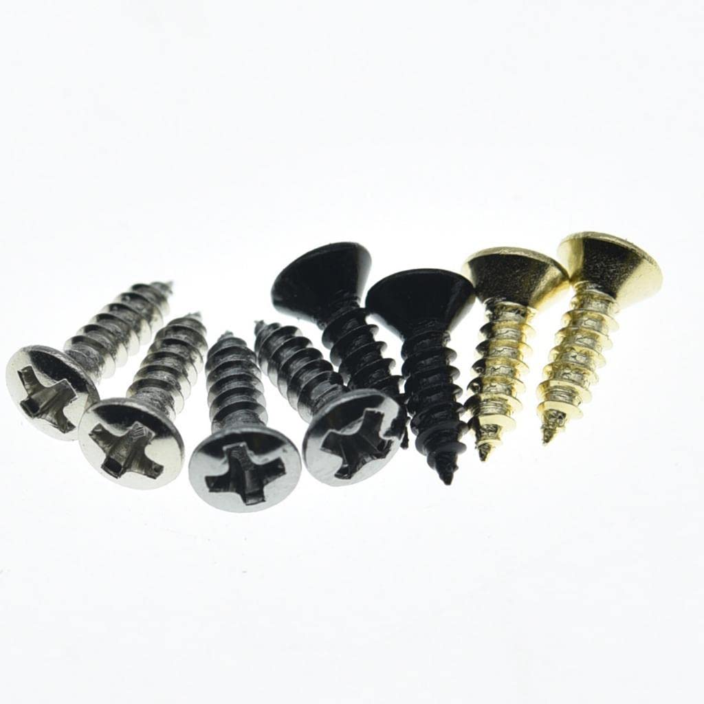 KAISH 30pcs Premium Stainless Steel #3 x 3/8″ Guitar Bass Pickguard Screws Back Plate Screw Switch Plate Screws for USA Les Paul/SG Black