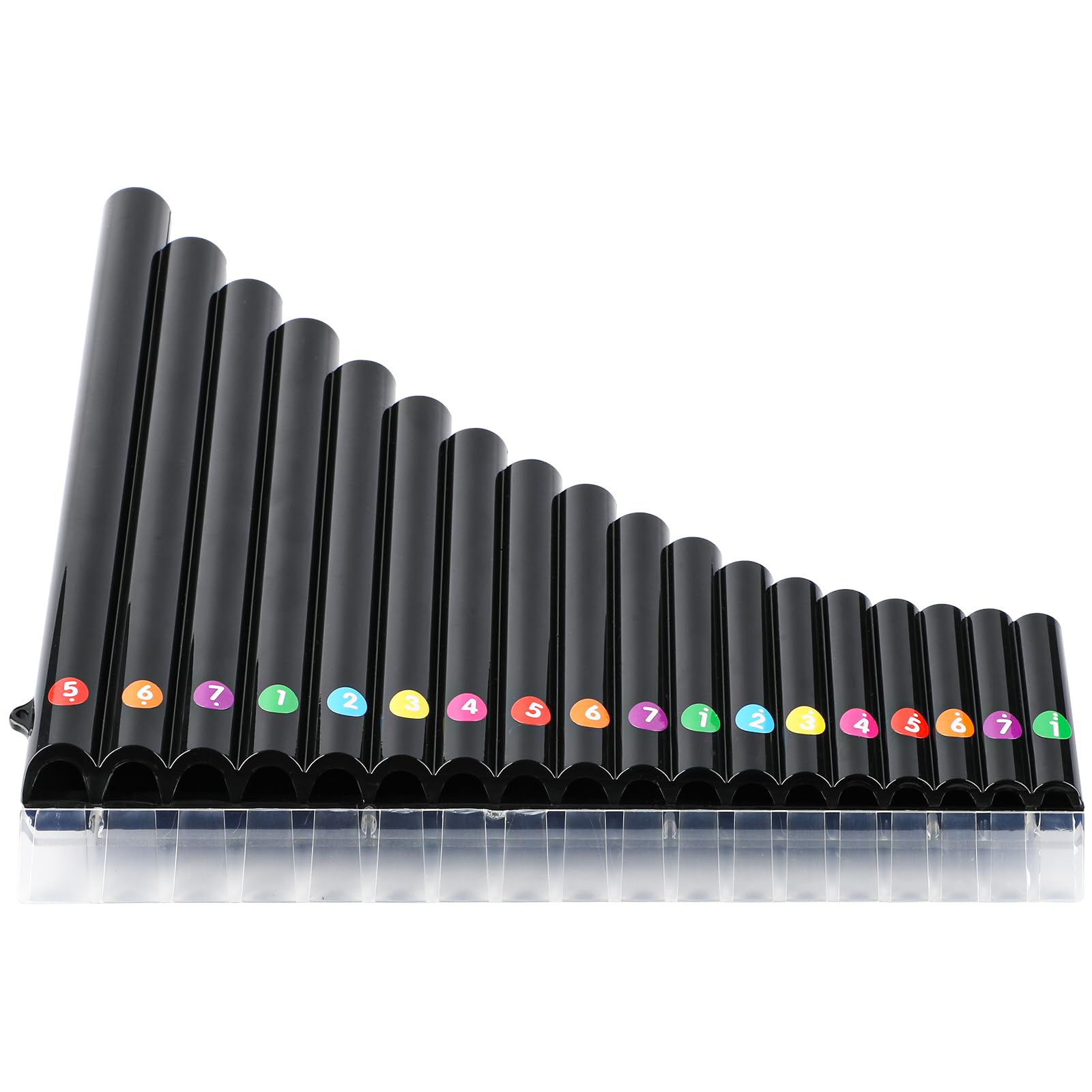 Deekec 18 Pipes Pan Flute C Key – Instrument Design for Easy Play, Perfect for Students and Learning-Beginner-Friendly (Black)