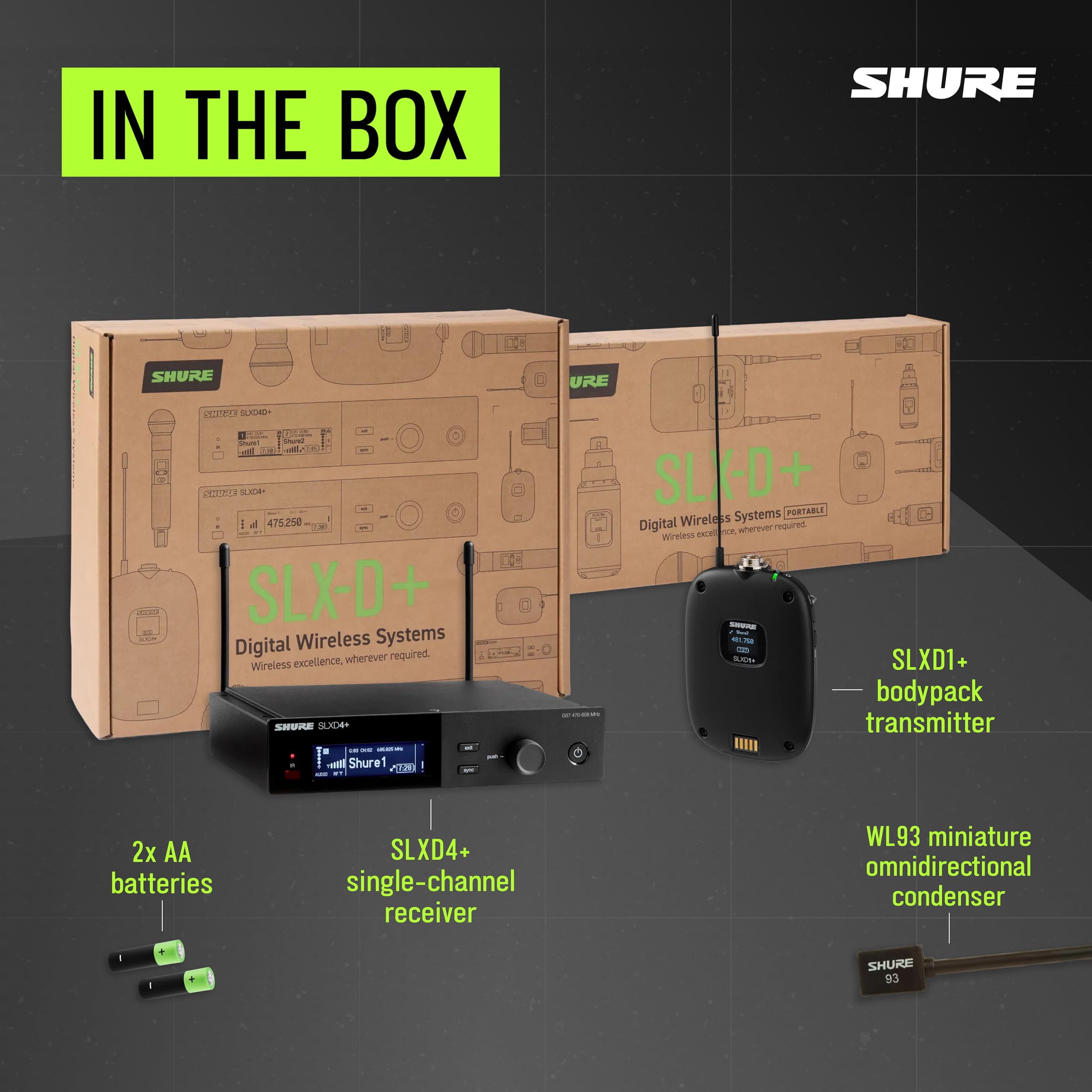 Shure SLXD14+/93 Digital Wireless Lavalier System – G57 Band