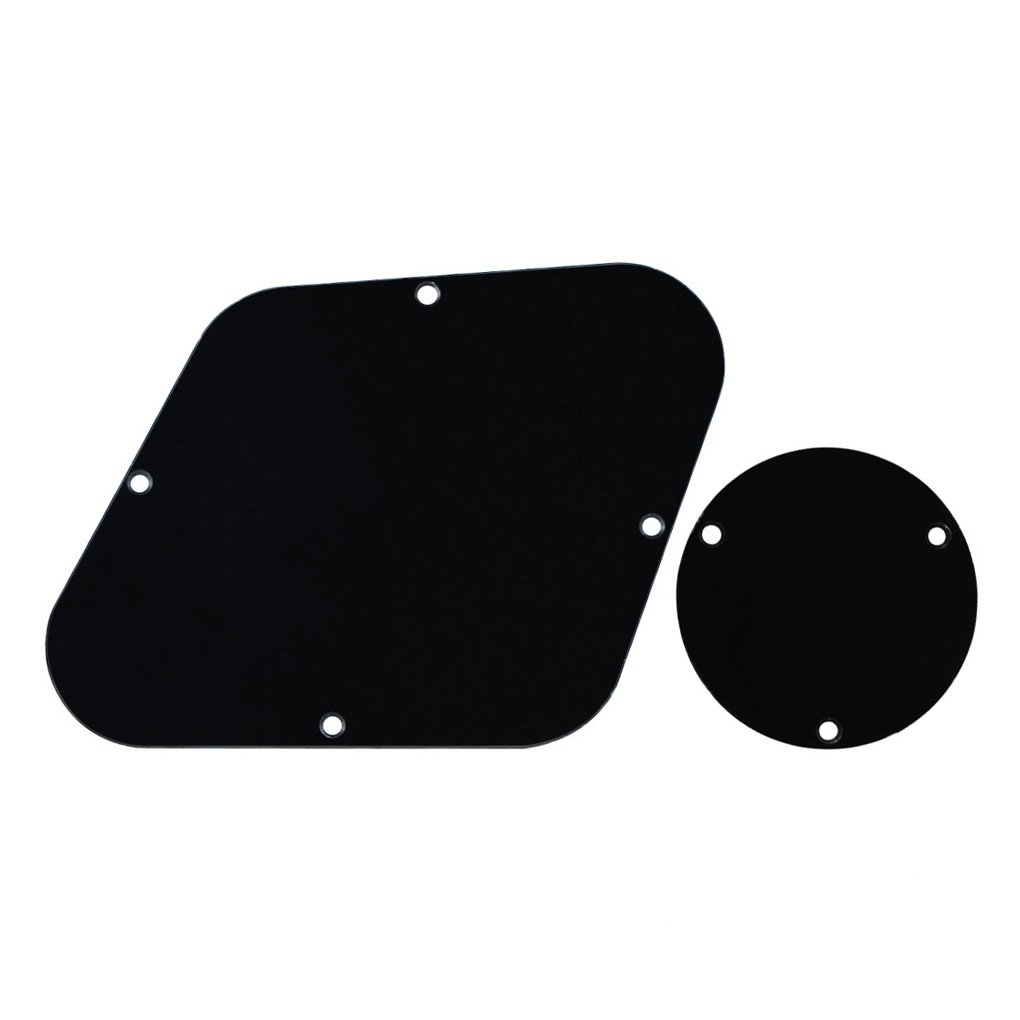 FLEOR 1Ply Black Pickguard Back Plate Screws Set & Switch Ring & Bracket Fit LP Style Guitar Pickguard Replacement