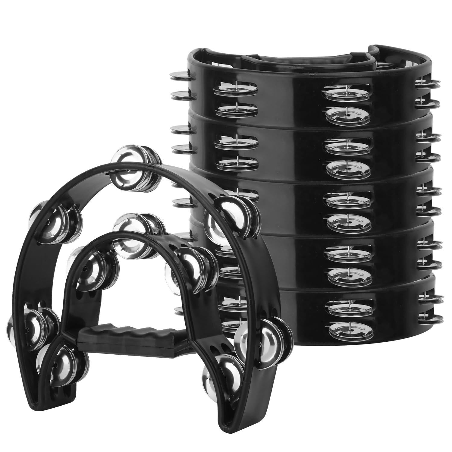 IHDYPPEW 6 Pack Double Row Tambourine, 9.06 inch