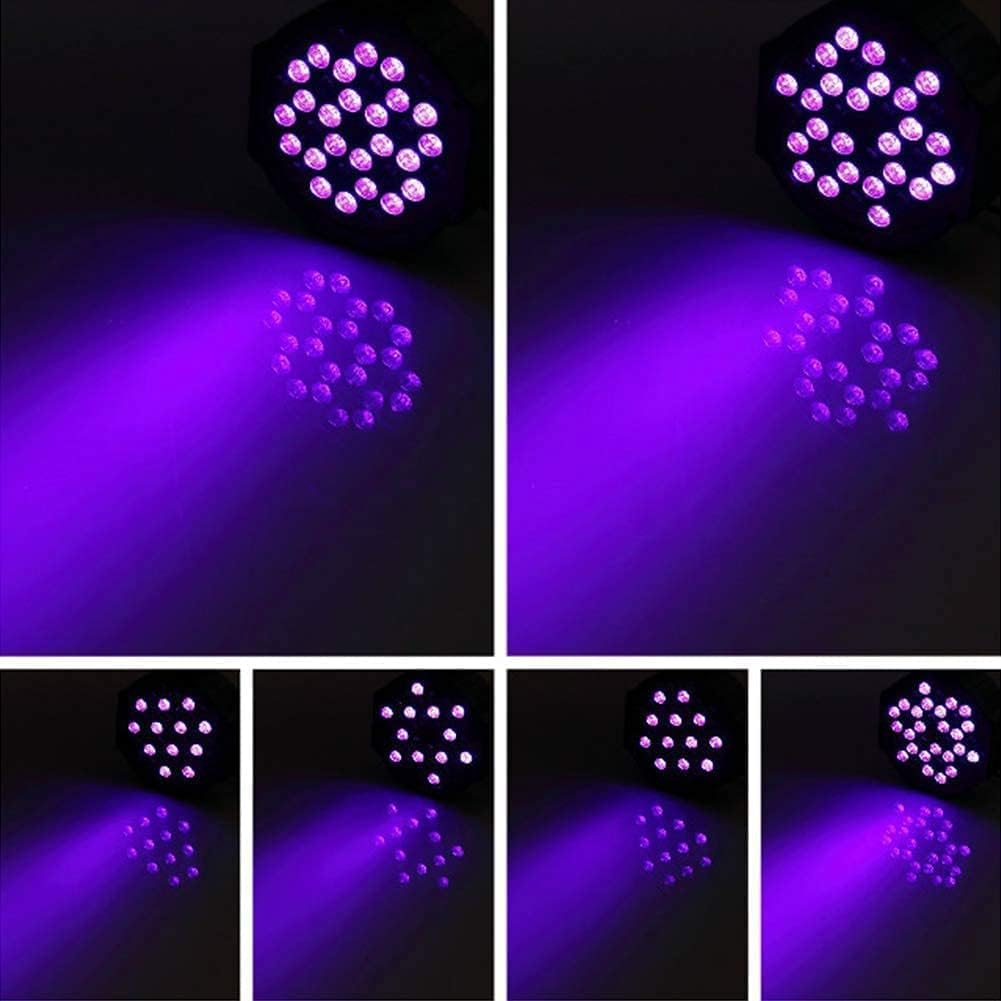 U`King Black Lights UV 36 LED Blacklight Glow in The Dark Black Light DMX Sound Activated Portable Stage Lights for Parties Birthday Wedding DJ Stage (8 Packs)