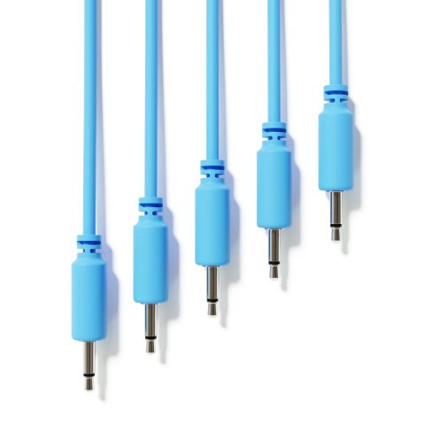 ExcelValley – 5-Pack – Mono Modular Patch Cables – TS 3.5mm 1/8″ Eurorack Synthesizer [Blue | 120 cm – 47.24″]