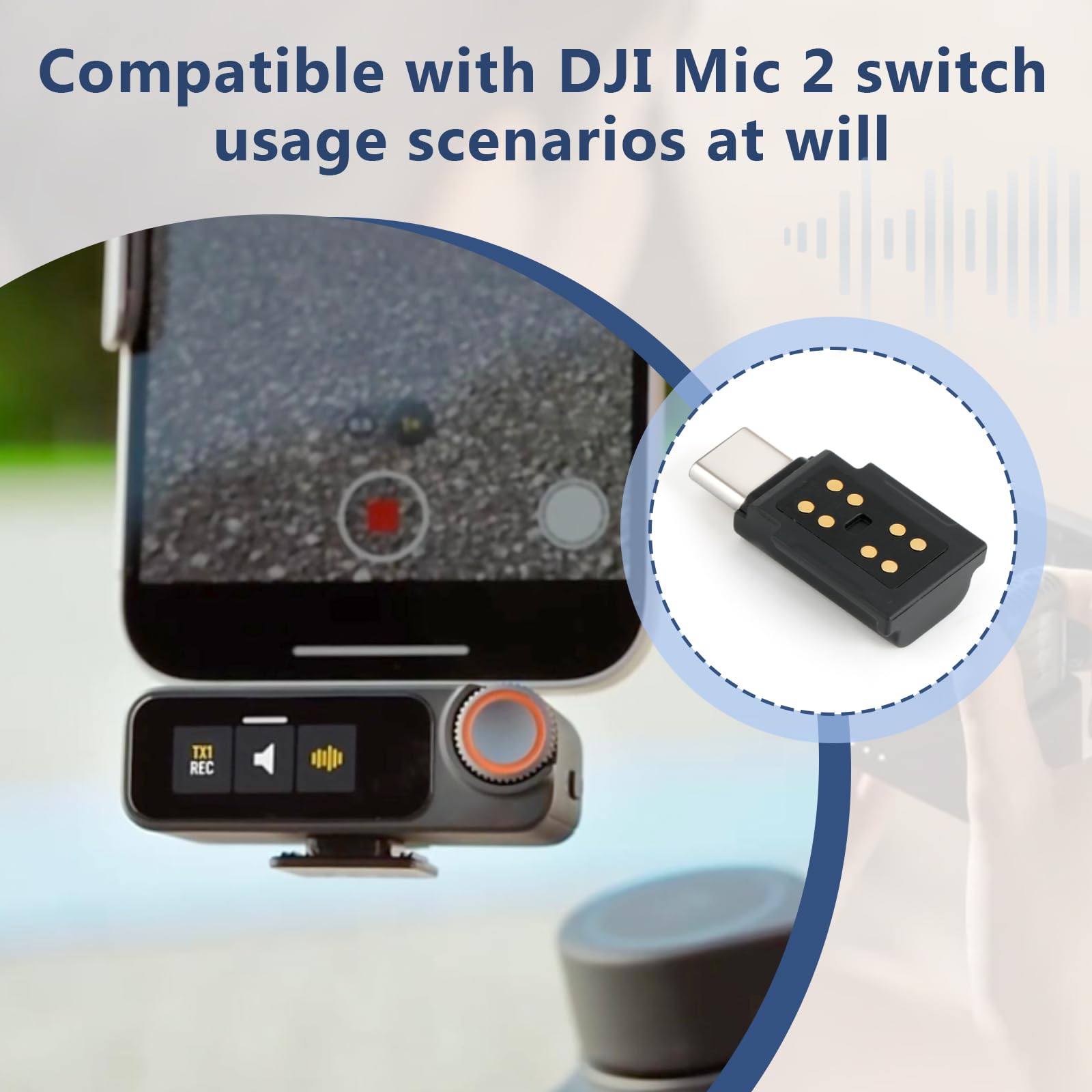for DJI MIC 2 Adapter Type-C Phone Wireless Microphone Receiver for Mic 2 Type-C Adapter Phone Tablet USB Mic Accessories