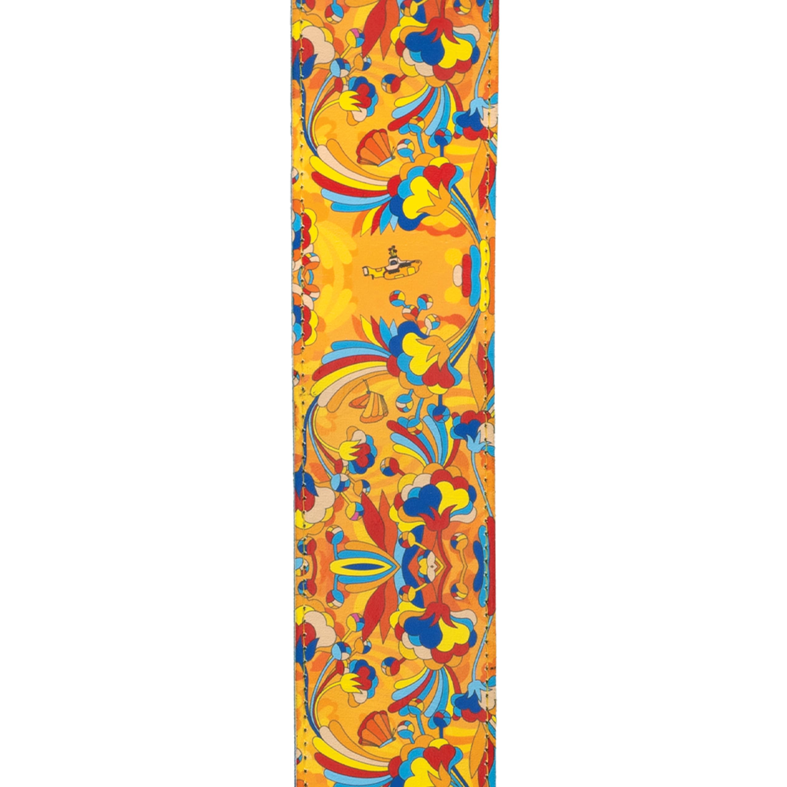 D’Addario 25BYS02 Beatles Guitar Strap – Beatles Guitar Accessories – Vinyl – Yellow Submarine, Primrose Prairie